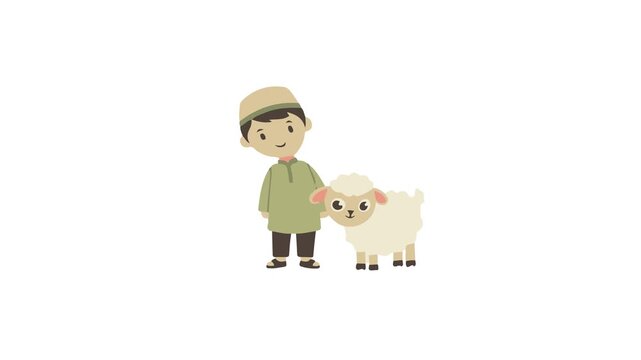 Child with Sheep Eid al-Adha Illustration