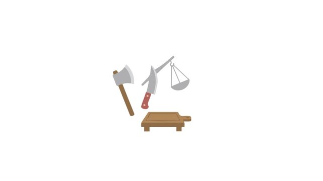 Qurban Meat Processing Tools Illustration