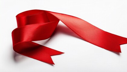 Red Ribbon Isolated On White Background