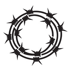 Wreath of barbed wire, symbol of danger and protection
