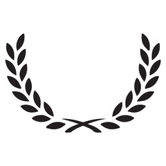 Laurel wreath icon, symbol of victory and achievement