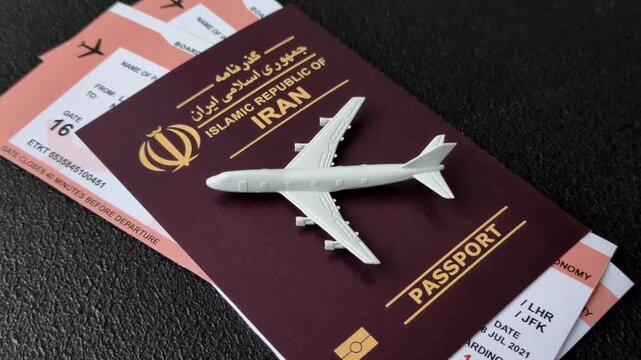Iranian passport for travelling, flying and doing business. Iran document, id for crossing the border