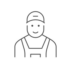Obraz premium Worker in uniform line icon
