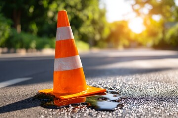 Impact of Extreme Heat on Asphalt Softening and Traffic Safety Cone Placement