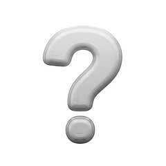 A large white question mark on a black background