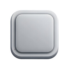 A close up view of a white square object with rounded corners