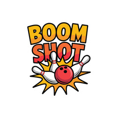 Obraz premium Boom Shot Bowling Typography