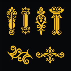 Classical Gold Scrollwork Vector Ornament
