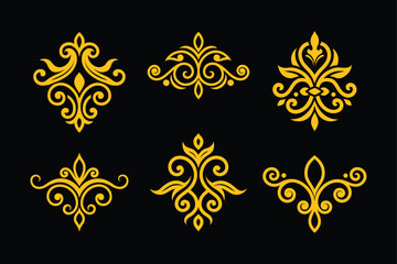 Classical Gold Scrollwork Vector Ornament