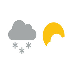 Snowy Winter Cloud and Sunny Spring Weather Set