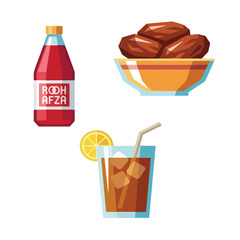 Ramadan Fasting Essentials Set: Syrup, Dates, Tea, and Bedug