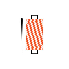 Needle and thread. Vector illustration. White background.
