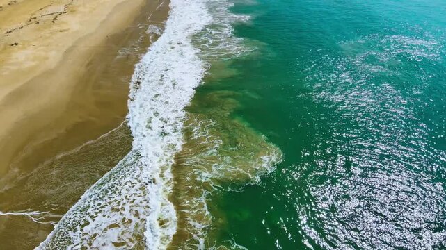 Most beautiful video of the white sand beach with beautiful waves at Kodi Beach, Udupi, Kundapur, Karnataka, India