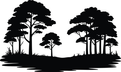 Forest Landscape Silhouette Illustration