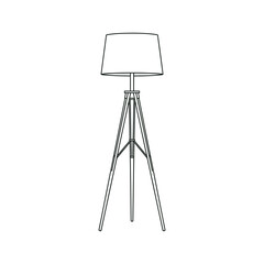 A tall standing lamp with a square lampshade