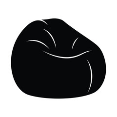 Black bean bag chair in minimalist style