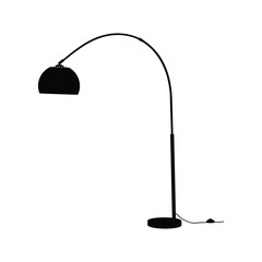 Modern black floor lamp with adjustable head