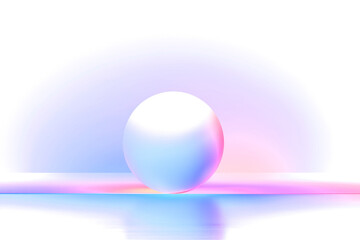 Minimalist Scene with a Frosted Sphere on a Reflective Surface