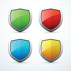 Shield icon set. Vector illustration