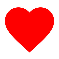 Love Heart Vector Illustration, Flat Iconic Heart Symbol Design Isolated on White Background.