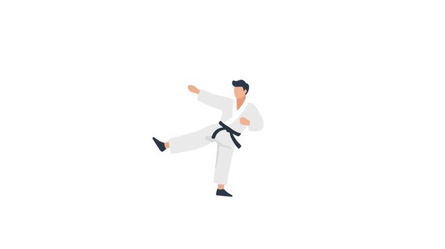 Karate Athlete Performing Martial Arts