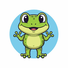 Naklejka premium Happy Cartoon Frog