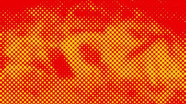 Abstract glowing yellow color halftone motion background. Moving dots seamless loop. Abstract animated dot texture background.	