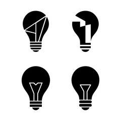 Light bulb icon set isolated on transparent background