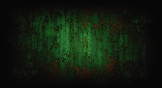Dark Green Grunge Texture with Shadows.