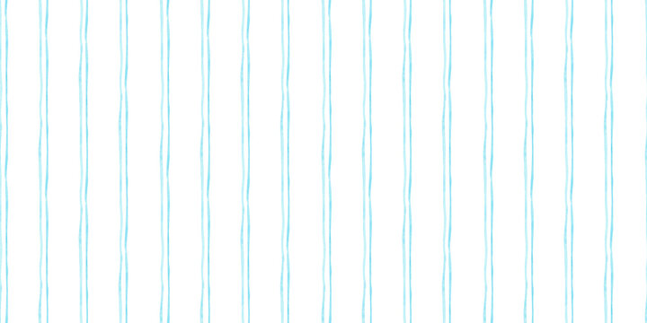 Abstract vertical blue watercolor thin stripes kids background. Sea summer vibe seamless geometric brushstroke pattern for fabric, baby shower decor, graphic, linen print, nursery wall design