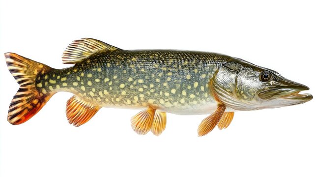 Pike fish isolated on a white background