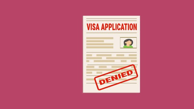 Denied visa application form. Denied application visa. Denied immigration visa
