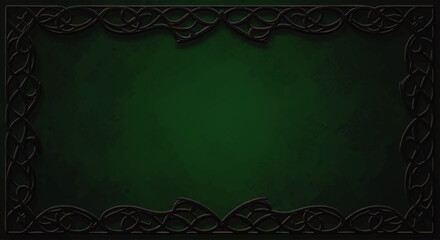 Ornate Green Frame with Celtic Border Design.