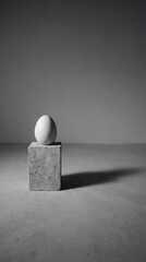 Monochrome Easter Egg on Concrete Minimal Luxury Image