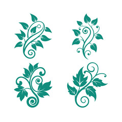 Leaf and Vine Flourish Vector Ornament