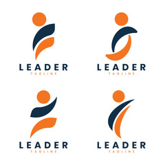 Leadership logo set, people logo concept icon