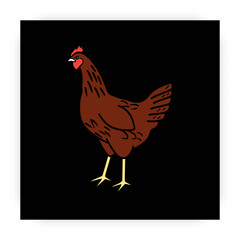 Poultry Farm Animal Vector Set &ndash; Brown Chicken Collection