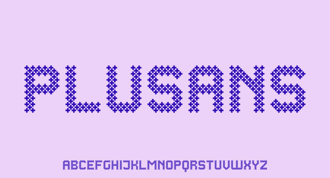 modern stitch style font alphabet design modern vector