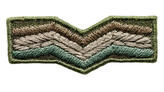 Military rank insignia patch isolated on white background 