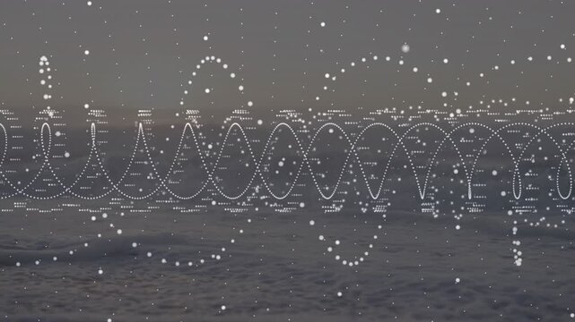 Animation of dna strand over sea
