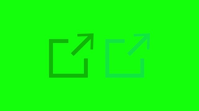 Animated expand and fullscreen arrows icon on green screen