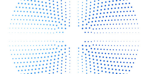 Light BLUE vector illustration which consist of circles. Dotted gradient design for your business. Creative geometric background in halftone style with colored spots.
