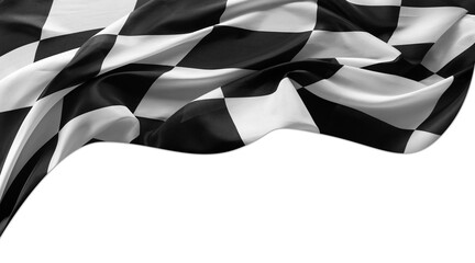 Checkered racing flag on white