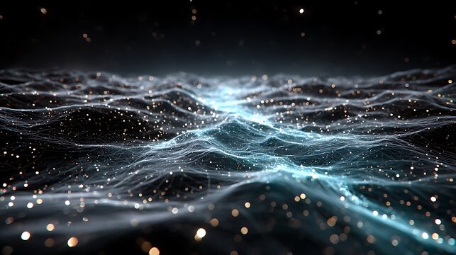 Glowing big data network grid with light links pictures