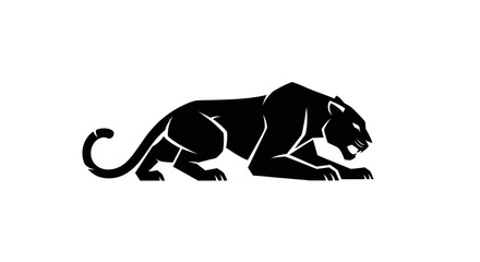 Black panther silhouette on white background © Wedus