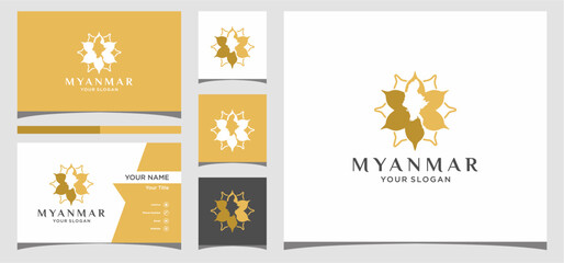 Naklejka premium Myanmar Travel Business Branding Logo Design.