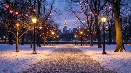 Fotobehang New York Valentine’s Day Romance in Central Park, New York  © MotionX