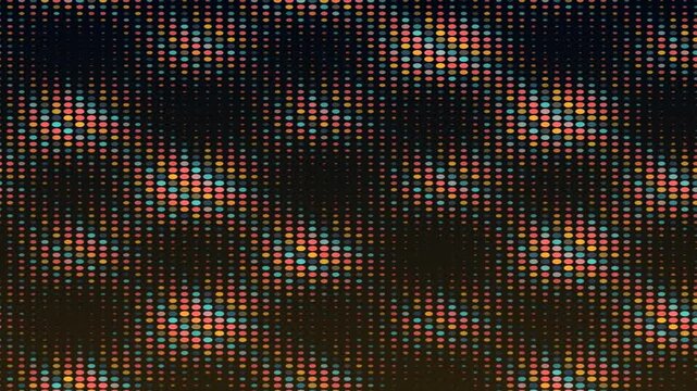 Digital Dot Wave Patterns Illuminating Screen in Abstract Motion