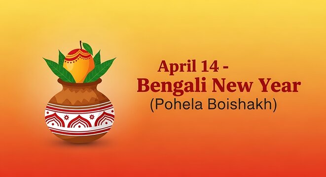 Celebrating the bengali new year with traditional elements and vibrant colors