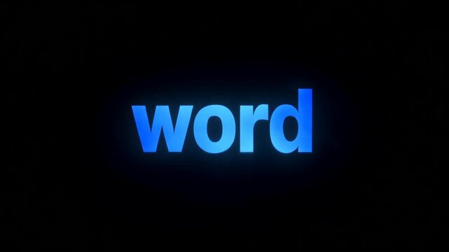 Glowing blue word on dark background with smoke effect, possibly used for creative design or advertising